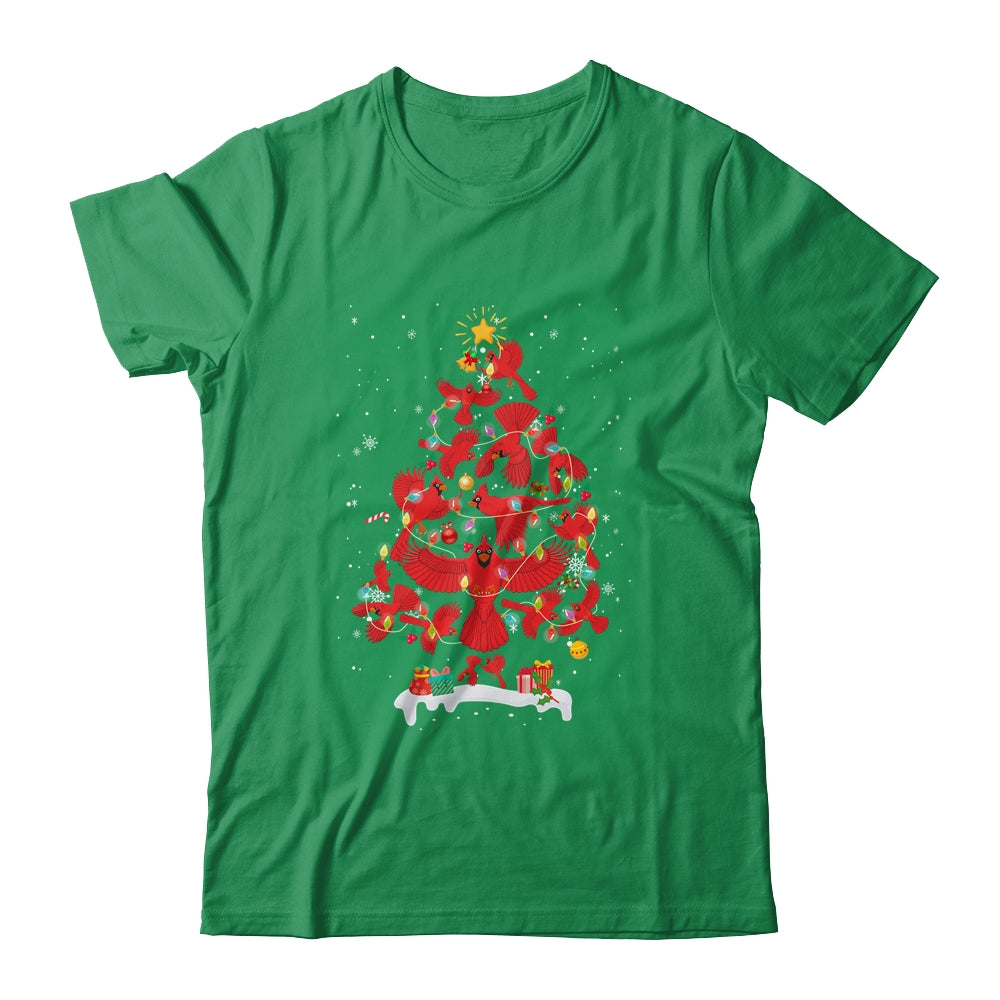 Cardinal Bird Christmas Tree Tee Cardinal Lover Xmas Gift Shirt ...