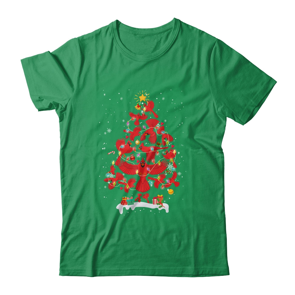 Cardinal Bird Christmas Tree Tee Cardinal Lover Xmas Gift T-Shirt & Sweatshirt | Teecentury.com