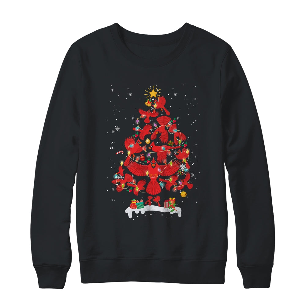Cardinal Bird Christmas Tree Tee Cardinal Lover Xmas Gift T-Shirt & Sweatshirt | Teecentury.com