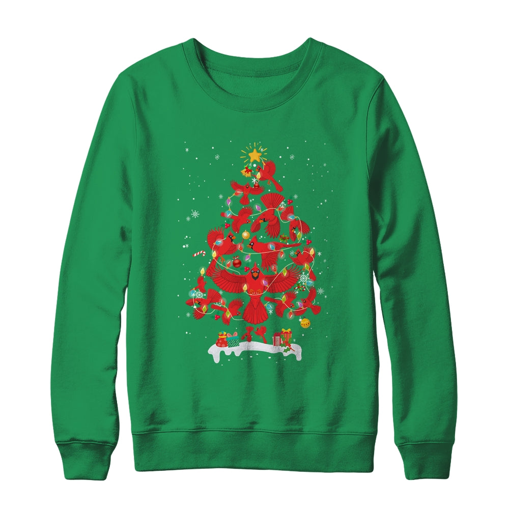 Cardinal Bird Christmas Tree Tee Cardinal Lover Xmas Gift T-Shirt & Sweatshirt | Teecentury.com
