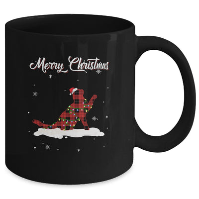 Cat Christmas Red Plaid Cat Lover Pajama Family Gift Mug Coffee Mug | Teecentury.com