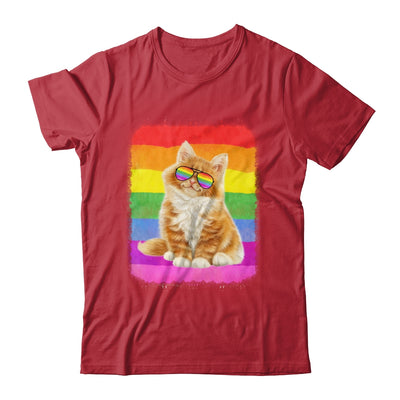 Cat LGBT Gay Rainbow Pride Flag Women Men Boys Girls Shirt & Tank Top | teecentury