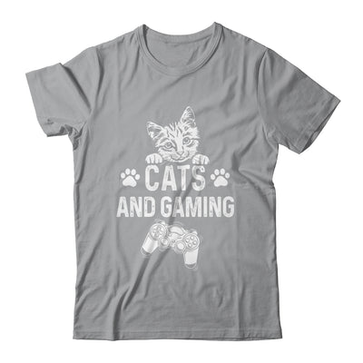 Cats And Gaming Funny For Gamer Cat Lover Cat Mom Dad Shirt & Hoodie | teecentury
