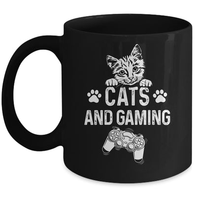 Cats And Gaming Funny For Gamer Cat Lover Cat Mom Dad Mug | teecentury