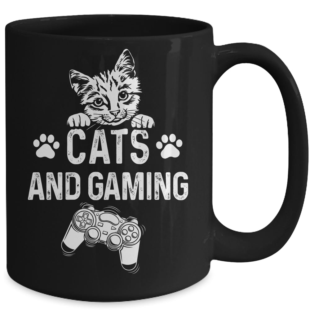 Cats And Gaming Funny For Gamer Cat Lover Cat Mom Dad Mug | teecentury