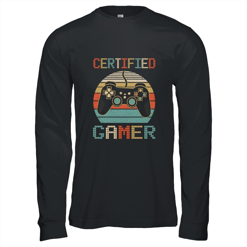 Certified Gamer Retro Vintage Funny Video Games T-Shirt & Hoodie | Teecentury.com