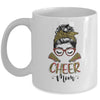 Cheer Mom Leopard Messy Bun Cheerleader Funny Mothers Day Mug Coffee Mug | Teecentury.com