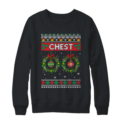 Chest Nuts Christmas Ugly Matching Chestnuts Couple Chest T-Shirt & Sweatshirt | Teecentury.com