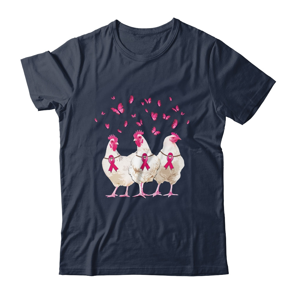 Chicken And Butterfly Breast Cancer Awareness Pink Ribbon T-Shirt & Hoodie | Teecentury.com