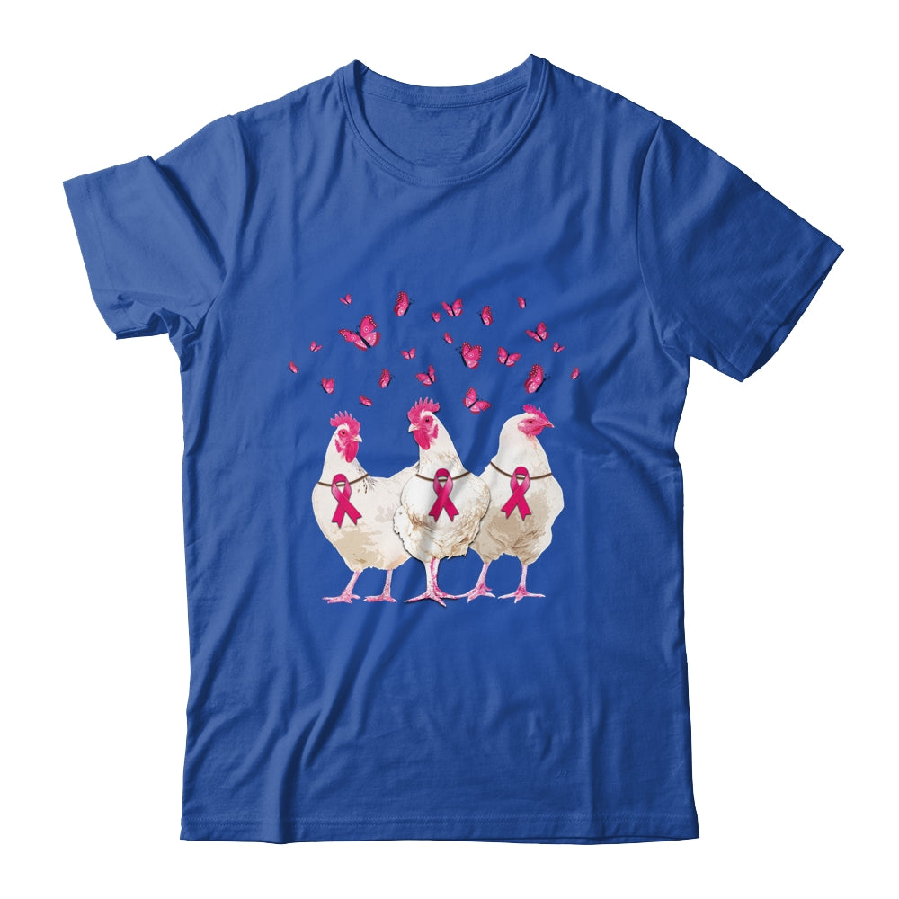 Chicken And Butterfly Breast Cancer Awareness Pink Ribbon T-Shirt & Hoodie | Teecentury.com