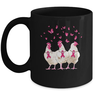 Chicken And Butterfly Breast Cancer Awareness Pink Ribbon Mug Coffee Mug | Teecentury.com