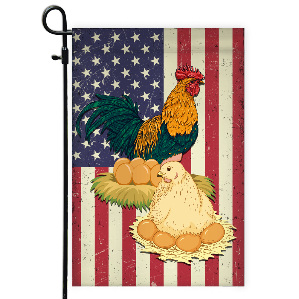 Chicken Coop American US Flag Farmer Chicken Lovers Flag | Teecentury.com