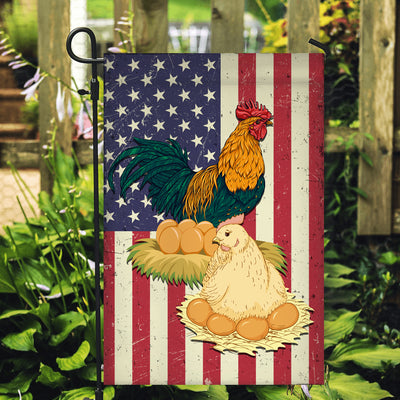 Chicken Coop American US Flag Farmer Chicken Lovers Flag | Teecentury.com