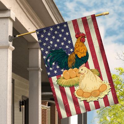 Chicken Coop American US Flag Farmer Chicken Lovers Flag | Teecentury.com