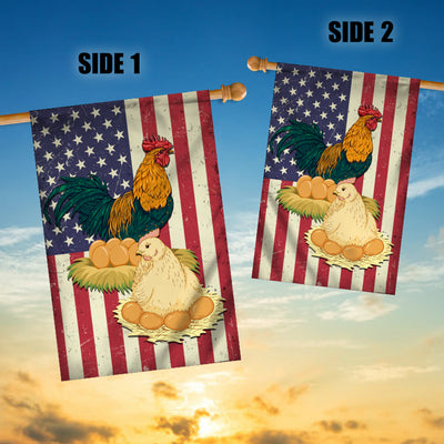 Chicken Coop American US Flag Farmer Chicken Lovers Flag | Teecentury.com