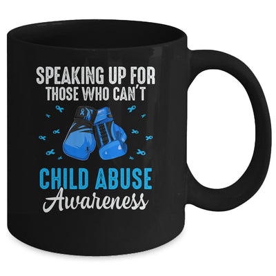 Child Abuse Prevention Awareness Boxing Gloves Blue Ribbon Mug | teecentury