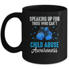 Child Abuse Prevention Awareness Boxing Gloves Blue Ribbon Mug | teecentury