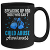 Child Abuse Prevention Awareness Boxing Gloves Blue Ribbon Mug | teecentury