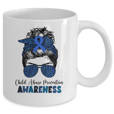 Child Abuse Prevention Awareness Messy Hair Bun Mug | teecentury