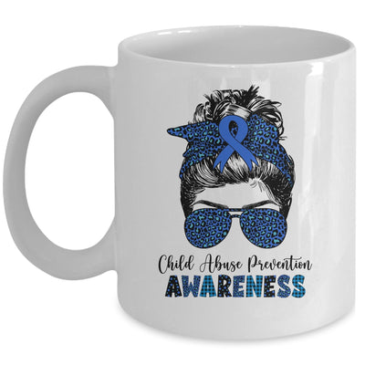 Child Abuse Prevention Awareness Messy Hair Bun Mug | teecentury