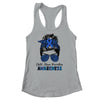 Child Abuse Prevention Awareness Messy Hair Bun Shirt & Tank Top | teecentury