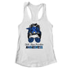 Child Abuse Prevention Awareness Messy Hair Bun Shirt & Tank Top | teecentury