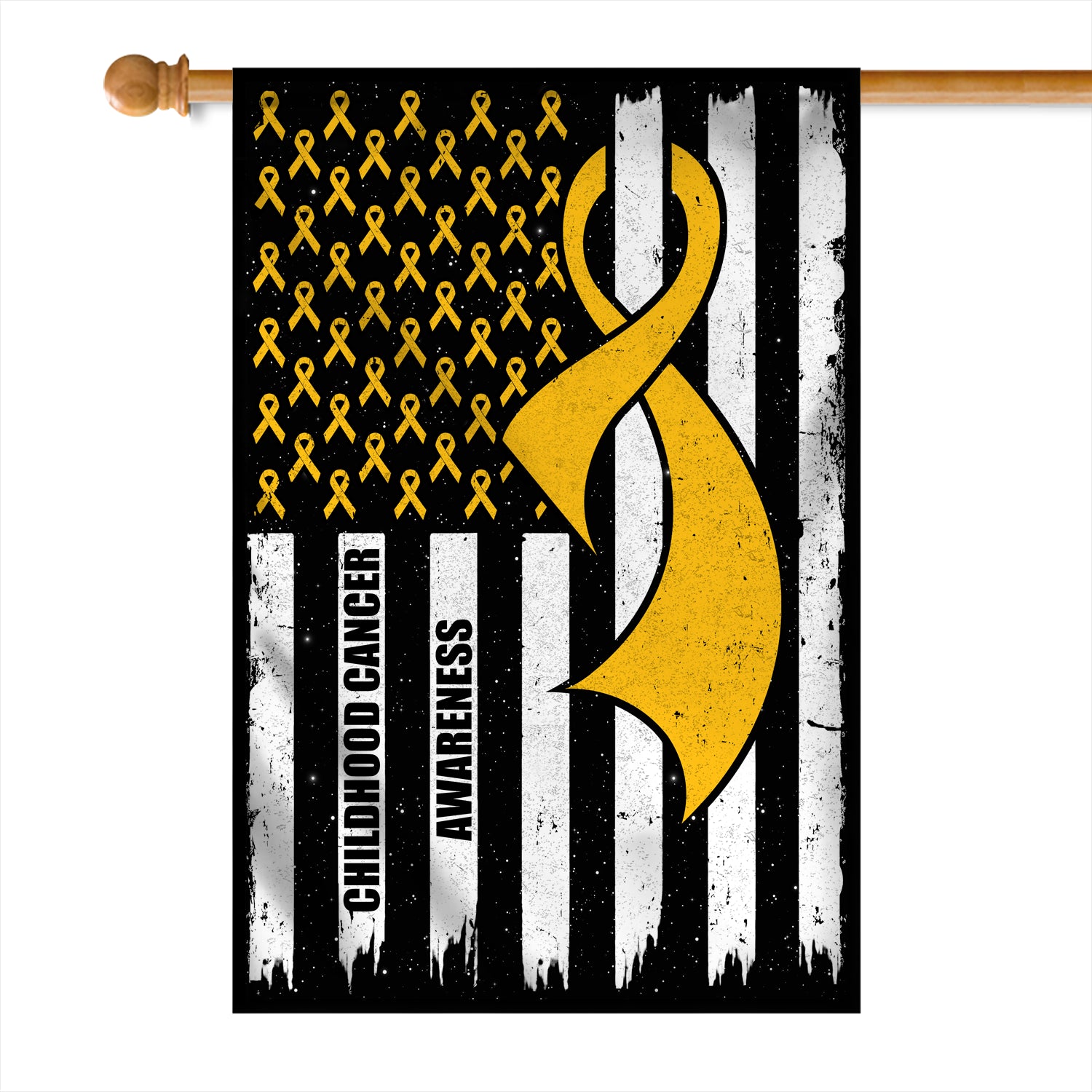 Childhood Cancer Awareness America Flag Gold Ribbon Flag | Teecentury.com