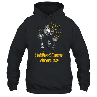 Childhood Cancer Awareness Faith Hope Love Dandelion T-Shirt & Hoodie | Teecentury.com