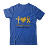 Childhood Cancer Awareness Faith Love Cure Gold Ribbon T-Shirt & Hoodie | Teecentury.com