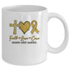 Childhood Cancer Awareness Faith Love Cure Gold Ribbon Mug Coffee Mug | Teecentury.com