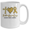 Childhood Cancer Awareness Faith Love Cure Gold Ribbon Mug Coffee Mug | Teecentury.com