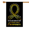 Childhood Cancer Awareness Flag Never Ever Giving Up Hope Gold Ribbon Butterfly Farmhouse Flag | Teecentury.com