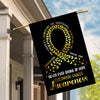 Childhood Cancer Awareness Flag Never Ever Giving Up Hope Gold Ribbon Butterfly Farmhouse Flag | Teecentury.com