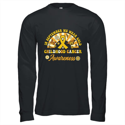 Childhood Cancer Awareness In September We Wear Gold Groovy Shirt & Hoodie | teecentury