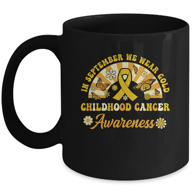 Childhood Cancer Awareness In September We Wear Gold Groovy Mug | teecentury