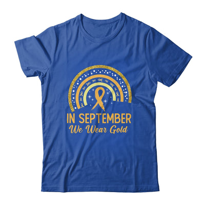 Childhood Cancer Awareness In September We Wear Gold Rainbow Shirt & Hoodie | teecentury