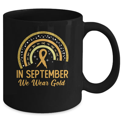 Childhood Cancer Awareness In September We Wear Gold Rainbow Mug | teecentury
