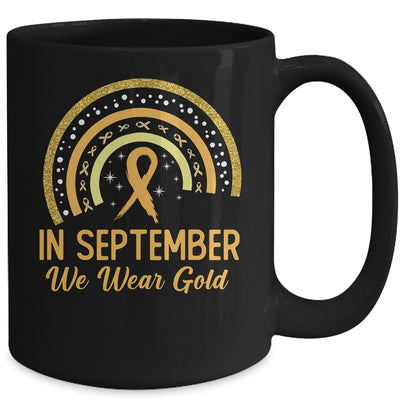 Childhood Cancer Awareness In September We Wear Gold Rainbow Mug | teecentury