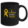 Childhood Cancer Awareness In September We Wear Gold Ribbon Mug Coffee Mug | Teecentury.com