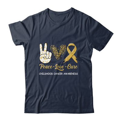 Childhood Cancer Awareness Peace Love Cure Leopard T-Shirt & Hoodie | Teecentury.com