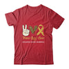 Childhood Cancer Awareness Peace Love Cure Leopard T-Shirt & Hoodie | Teecentury.com