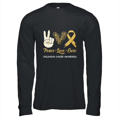 Childhood Cancer Awareness Peace Love Cure Leopard T-Shirt & Hoodie | Teecentury.com