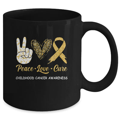 Childhood Cancer Awareness Peace Love Cure Leopard Mug Coffee Mug | Teecentury.com