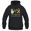 Childhood Cancer Awareness Peace Love Cure Leopard T-Shirt & Hoodie | Teecentury.com