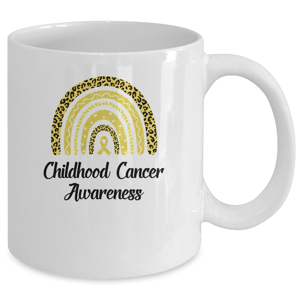 Childhood Cancer Awareness Rainbow Leopard Ribbon Mug Coffee Mug | Teecentury.com