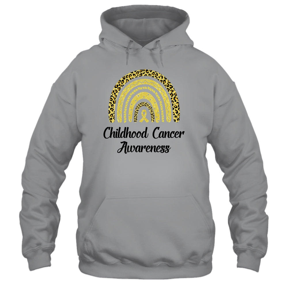Childhood Cancer Awareness Rainbow Leopard Ribbon T-Shirt & Hoodie | Teecentury.com