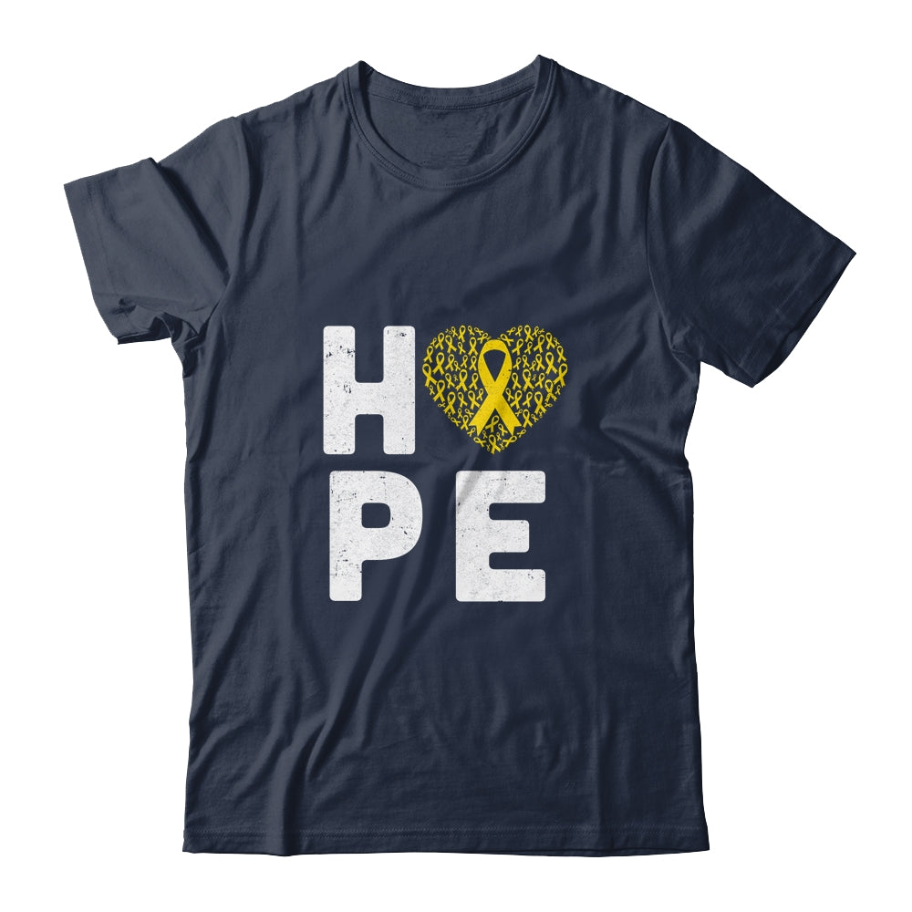 Childhood Cancer Fighter Hope Gold Ribbon Awareness T-Shirt & Hoodie | Teecentury.com