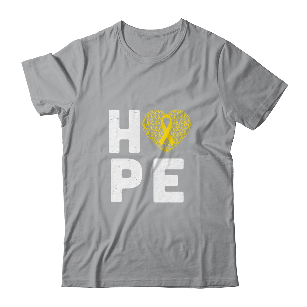 Childhood Cancer Fighter Hope Gold Ribbon Awareness T-Shirt & Hoodie | Teecentury.com