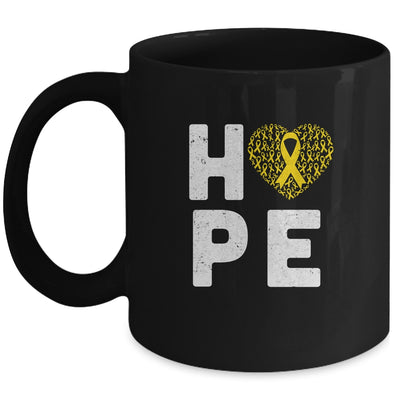 Childhood Cancer Fighter Hope Gold Ribbon Awareness Mug Coffee Mug | Teecentury.com