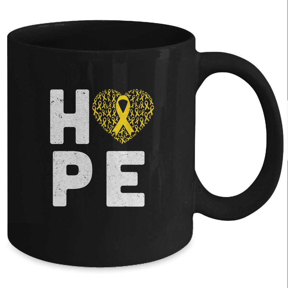 Childhood Cancer Fighter Hope Gold Ribbon Awareness Mug Coffee Mug | Teecentury.com